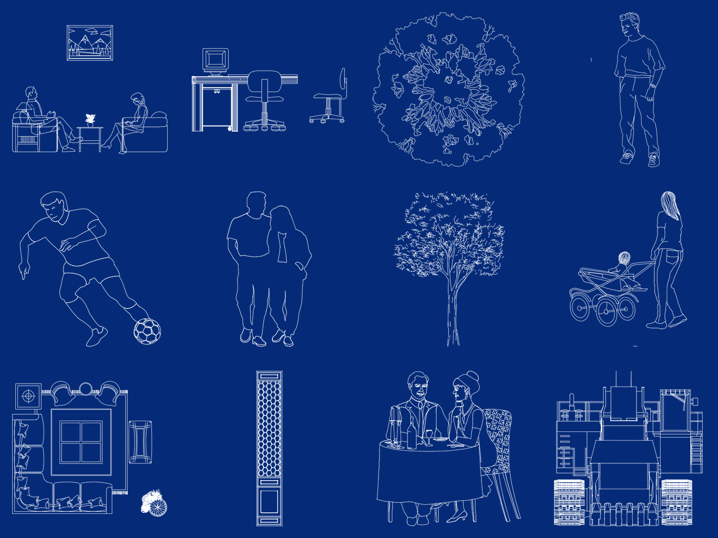 CadBlocksPro AutoCAD blocks — people office